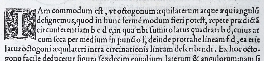 An illustration from Albertvs Dvrervs Nvrembergensis pictor hvivs aetatis celeberrimus, versus è Germanica lingua in Latinam : pictoribus, fabris aerariis ac lignariis, lapicidis, statuariis, & vniuersis demum qui circino, gnomone, libella, aut alioqui certa mensura opera sua examinant, propè necessarius, adeò exactè : quatuor his suaru[m] Institutionum geometricarum libris, lineas, superficies & solida corpora tractauit, adhibitis designationibus ad eam rem accommodatissimis : denuo ad scripti exemplaris fidem omnia diligenter recognita, emendatius iam in lucem exeunt, 1535, leaf 66