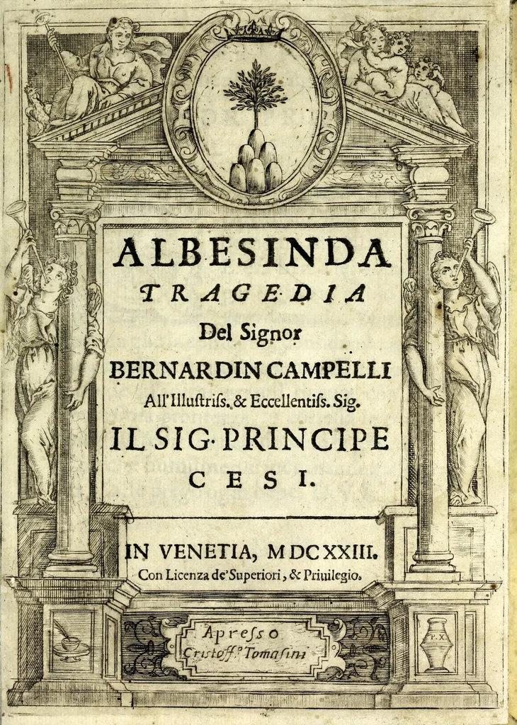 An illustration from Albesinda : tragedia, 1623, leaf 5