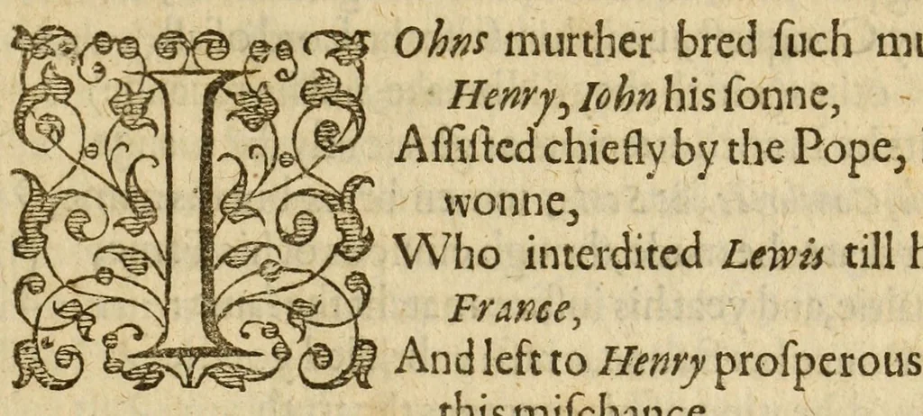 An illustration from Albions England : a continued historie of the same kingdome, from the originals of the first inhabitants thereof : with most the chiefe alterations and accidents theare hapning, vnto, and in the happie raigne of our now most gracious soueraigne, Queene Elizabeth : not barren in varietie of inuentiue and historicall intermixtures, 1602, leaf 147