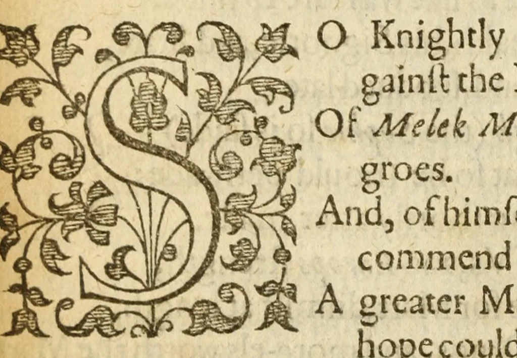An illustration from Albions England : a continued historie of the same kingdome, from the originals of the first inhabitants thereof : with most the chiefe alterations and accidents theare hapning, vnto, and in the happie raigne of our now most gracious soueraigne, Queene Elizabeth : not barren in varietie of inuentiue and historicall intermixtures, 1602, leaf 306