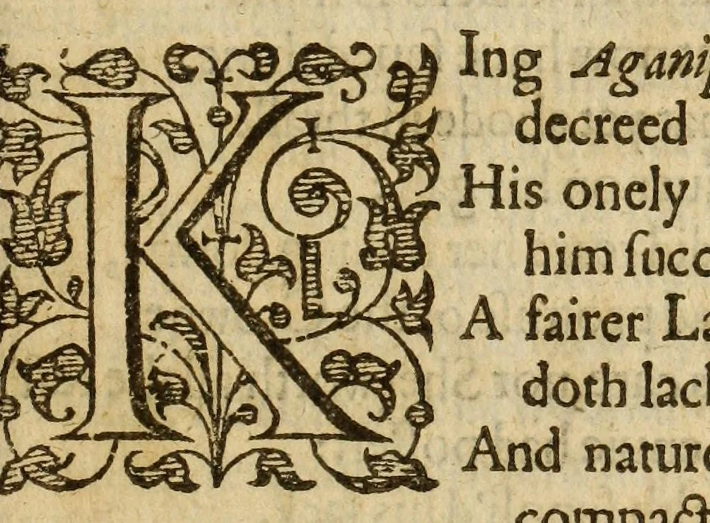 An illustration from Albions England : a continued historie of the same kingdome, from the originals of the first inhabitants thereof : with most the chiefe alterations and accidents theare hapning, vnto, and in the happie raigne of our now most gracious soueraigne, Queene Elizabeth : not barren in varietie of inuentiue and historicall intermixtures, 1602, leaf 61
