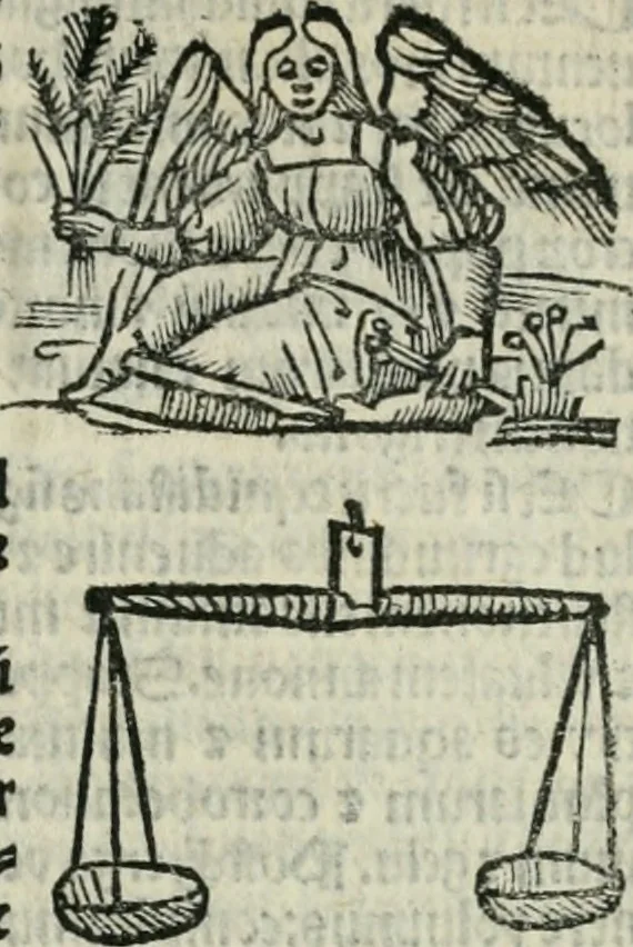 An illustration from Albumasar, De magnis [con]iunctionibus, anno[rum] reuolutio[n]ibus, ac eo[rum] profectionibus octo [con]tines tractatus, 1515, leaf 104