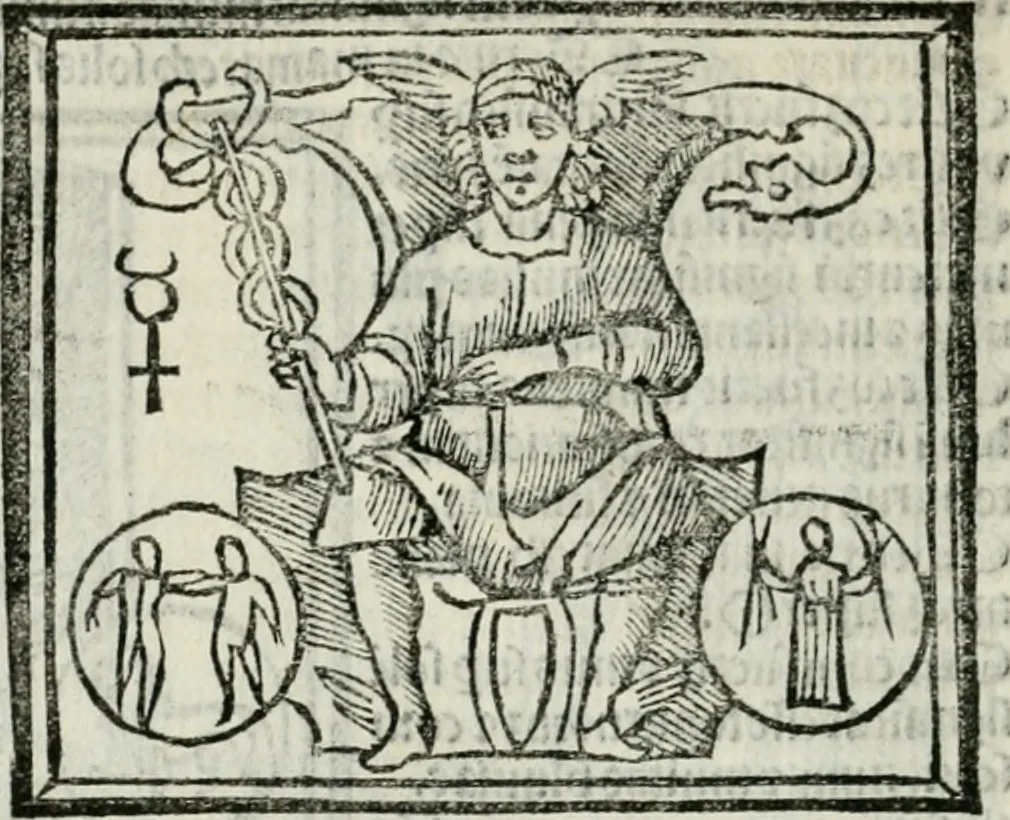 An illustration from Albumasar, De magnis [con]iunctionibus, anno[rum] reuolutio[n]ibus, ac eo[rum] profectionibus octo [con]tines tractatus, 1515, leaf 117