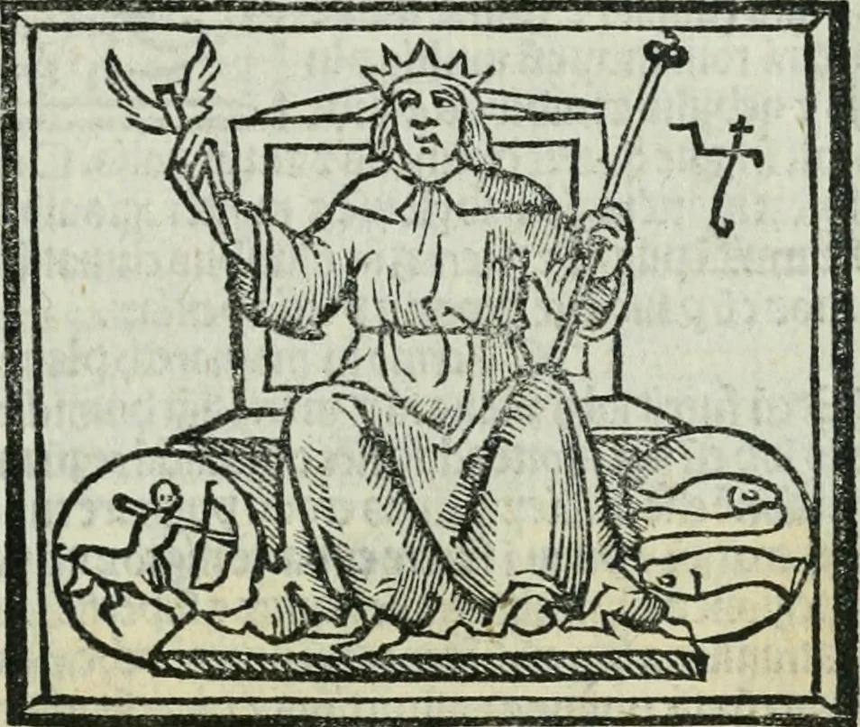An illustration from Albumasar, De magnis [con]iunctionibus, anno[rum] reuolutio[n]ibus, ac eo[rum] profectionibus octo [con]tines tractatus, 1515, leaf 118
