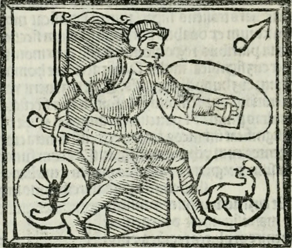 An illustration from Albumasar, De magnis [con]iunctionibus, anno[rum] reuolutio[n]ibus, ac eo[rum] profectionibus octo [con]tines tractatus, 1515, leaf 119