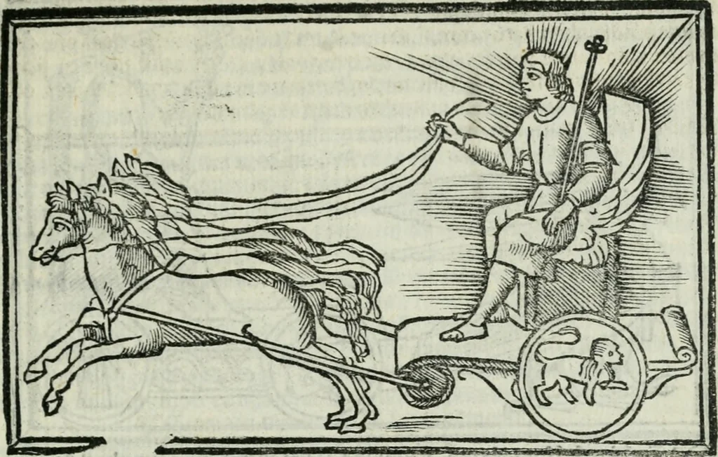 An illustration from Albumasar, De magnis [con]iunctionibus, anno[rum] reuolutio[n]ibus, ac eo[rum] profectionibus octo [con]tines tractatus, 1515, leaf 120