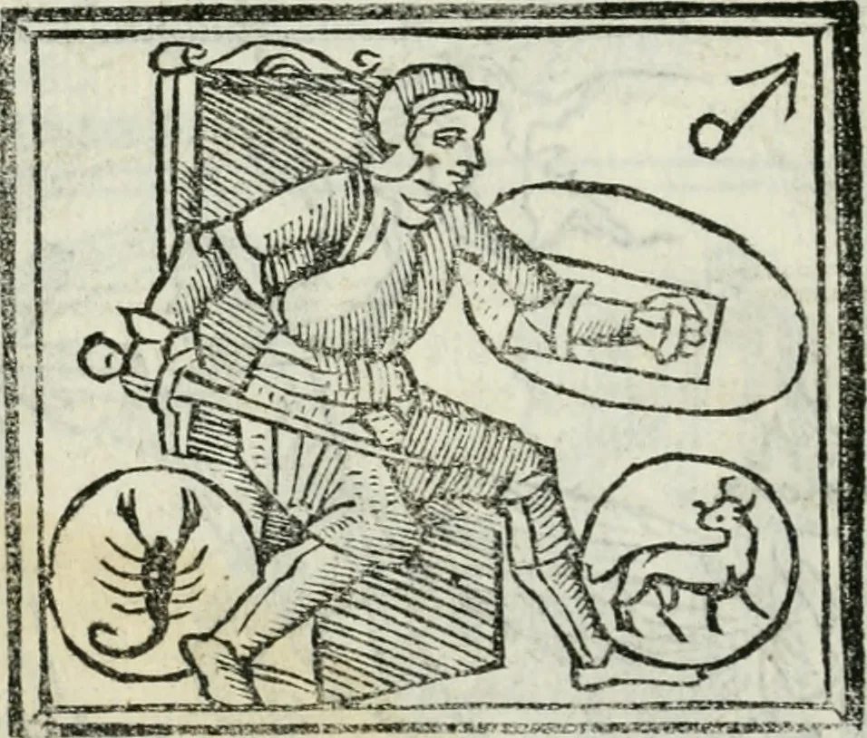 An illustration from Albumasar, De magnis [con]iunctionibus, anno[rum] reuolutio[n]ibus, ac eo[rum] profectionibus octo [con]tines tractatus, 1515, leaf 127