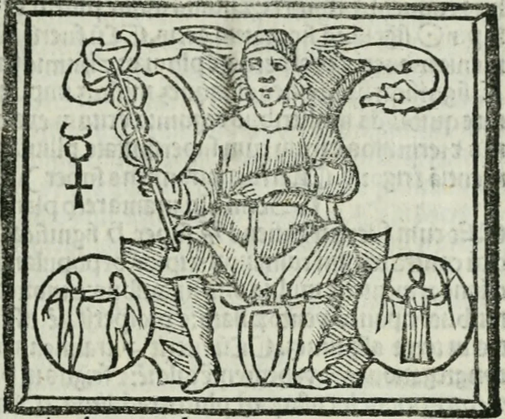 An illustration from Albumasar, De magnis [con]iunctionibus, anno[rum] reuolutio[n]ibus, ac eo[rum] profectionibus octo [con]tines tractatus, 1515, leaf 134