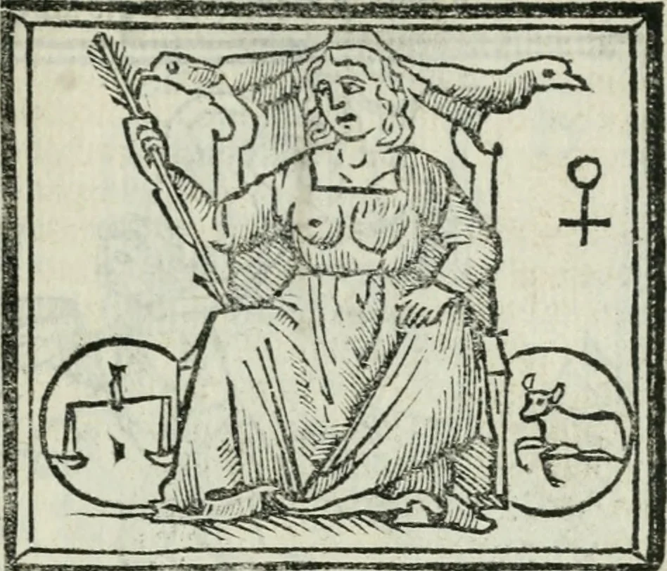 An illustration from Albumasar, De magnis [con]iunctionibus, anno[rum] reuolutio[n]ibus, ac eo[rum] profectionibus octo [con]tines tractatus, 1515, leaf 142