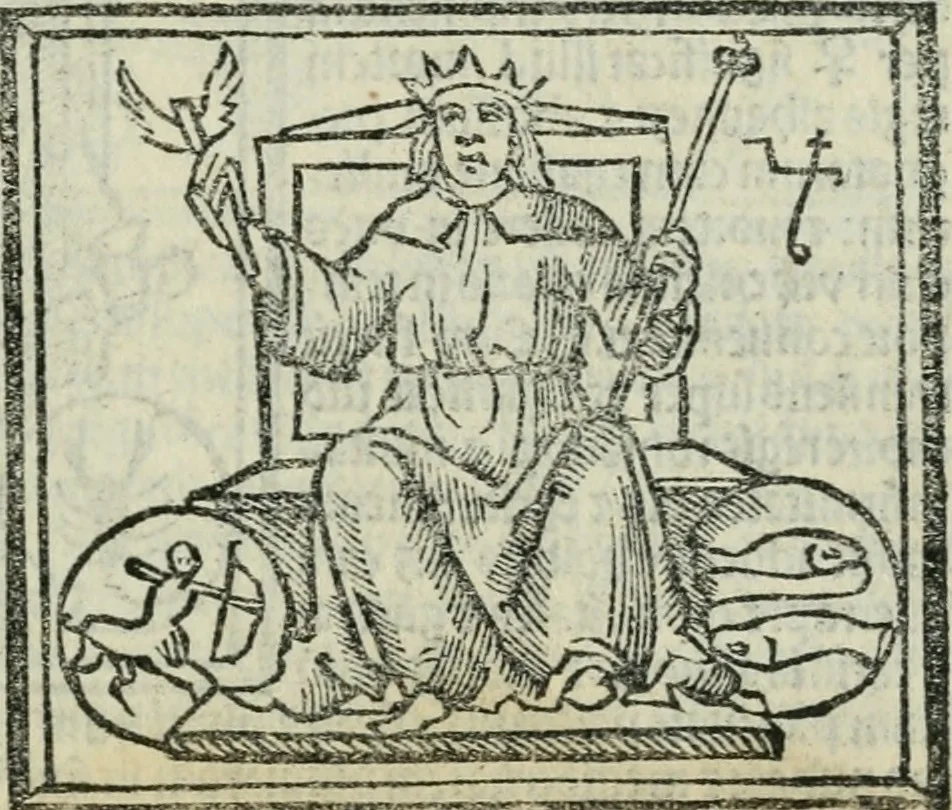 An illustration from Albumasar, De magnis [con]iunctionibus, anno[rum] reuolutio[n]ibus, ac eo[rum] profectionibus octo [con]tines tractatus, 1515, leaf 152