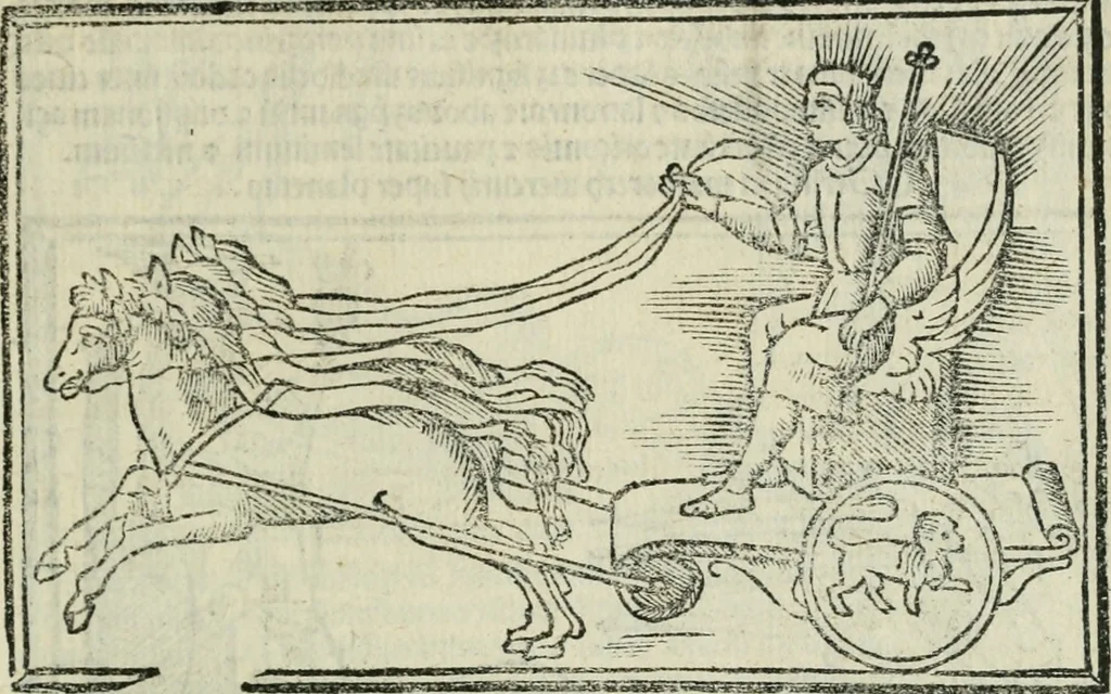 An illustration from Albumasar, De magnis [con]iunctionibus, anno[rum] reuolutio[n]ibus, ac eo[rum] profectionibus octo [con]tines tractatus, 1515, leaf 154