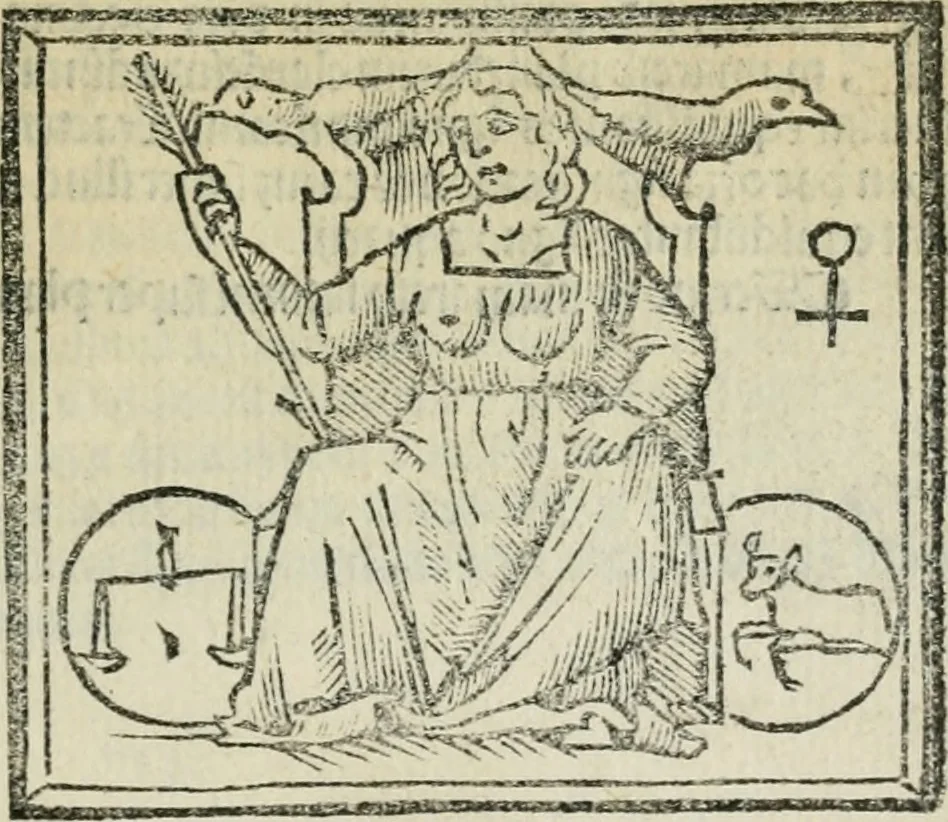 An illustration from Albumasar, De magnis [con]iunctionibus, anno[rum] reuolutio[n]ibus, ac eo[rum] profectionibus octo [con]tines tractatus, 1515, leaf 154