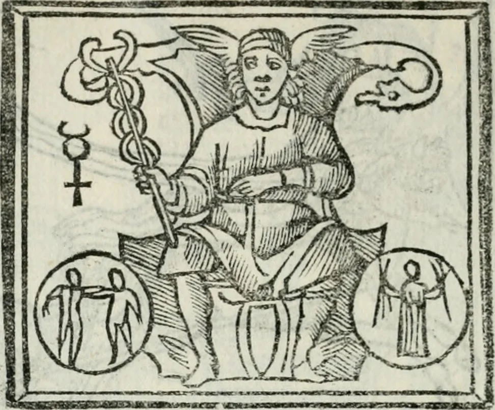An illustration from Albumasar, De magnis [con]iunctionibus, anno[rum] reuolutio[n]ibus, ac eo[rum] profectionibus octo [con]tines tractatus, 1515, leaf 165
