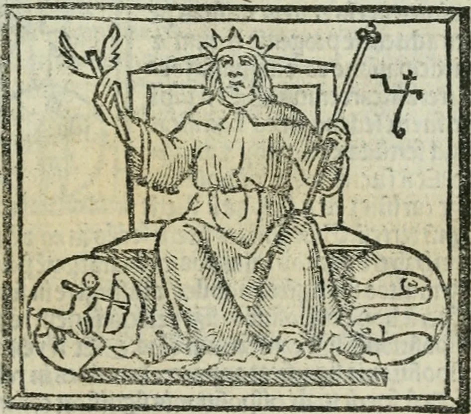 An illustration from Albumasar, De magnis [con]iunctionibus, anno[rum] reuolutio[n]ibus, ac eo[rum] profectionibus octo [con]tines tractatus, 1515, leaf 170