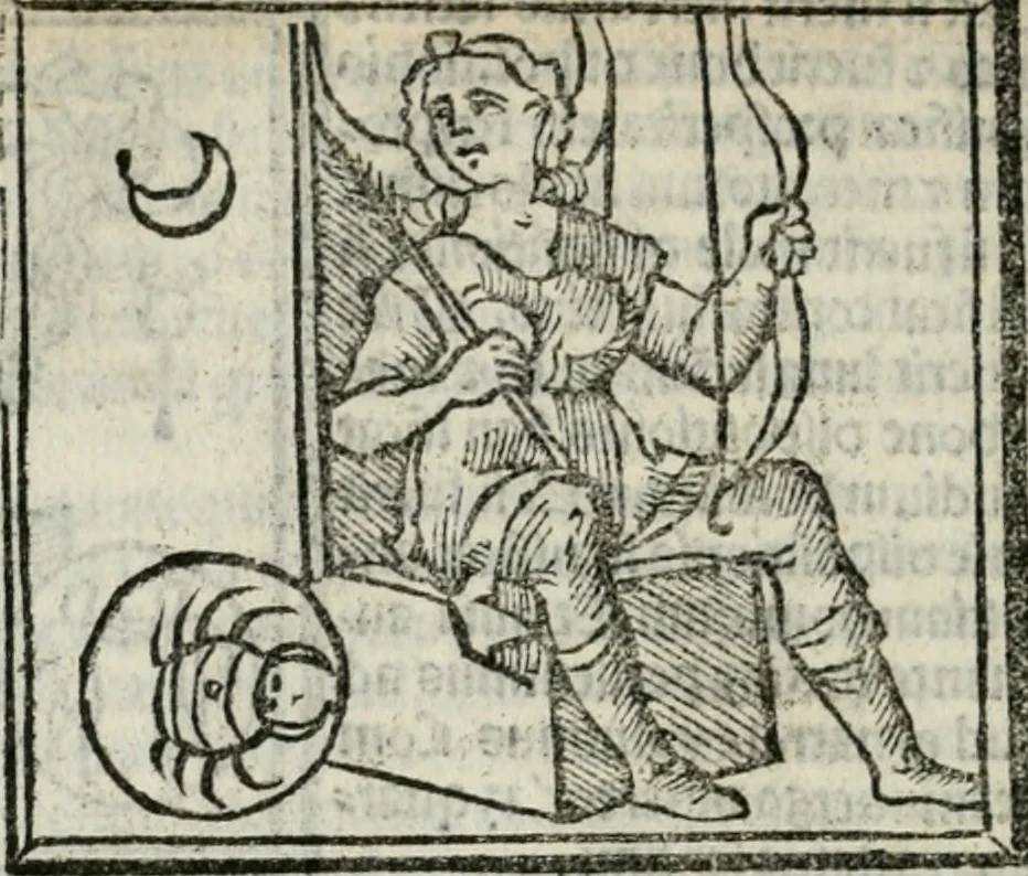 An illustration from Albumasar, De magnis [con]iunctionibus, anno[rum] reuolutio[n]ibus, ac eo[rum] profectionibus octo [con]tines tractatus, 1515, leaf 173