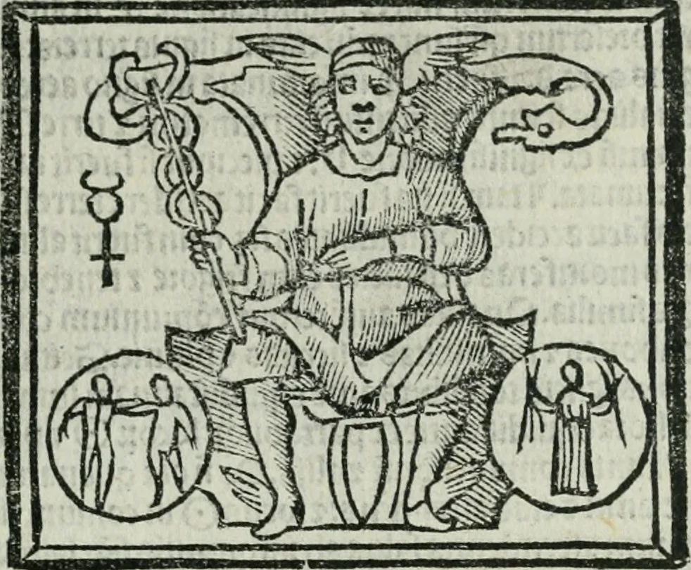 An illustration from Albumasar, De magnis [con]iunctionibus, anno[rum] reuolutio[n]ibus, ac eo[rum] profectionibus octo [con]tines tractatus, 1515, leaf 180