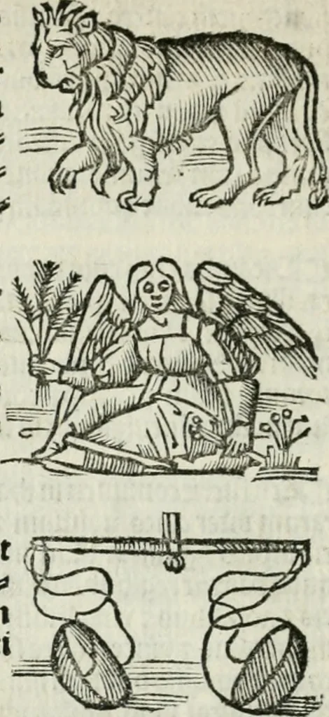 An illustration from Albumasar, De magnis [con]iunctionibus, anno[rum] reuolutio[n]ibus, ac eo[rum] profectionibus octo [con]tines tractatus, 1515, leaf 39