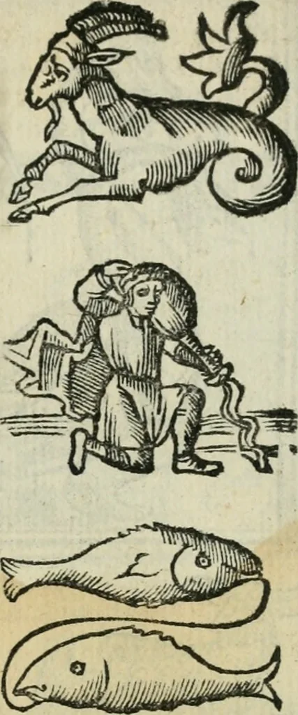An illustration from Albumasar, De magnis [con]iunctionibus, anno[rum] reuolutio[n]ibus, ac eo[rum] profectionibus octo [con]tines tractatus, 1515, leaf 40