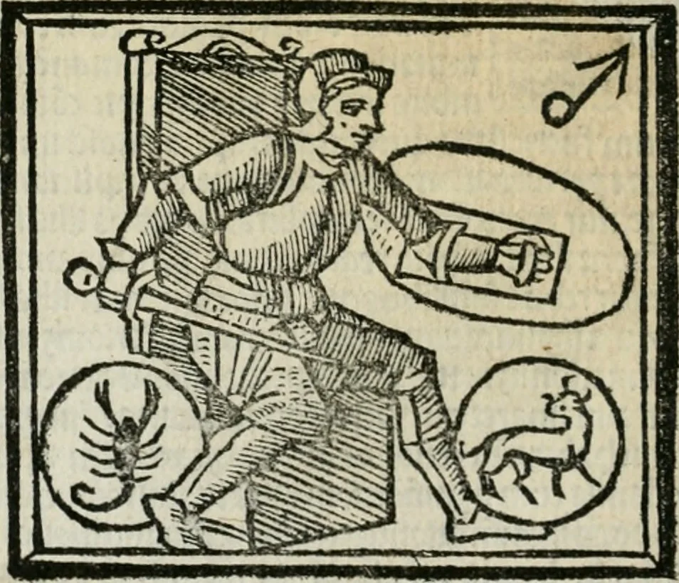An illustration from Albumasar, De magnis [con]iunctionibus, anno[rum] reuolutio[n]ibus, ac eo[rum] profectionibus octo [con]tines tractatus, 1515, leaf 51