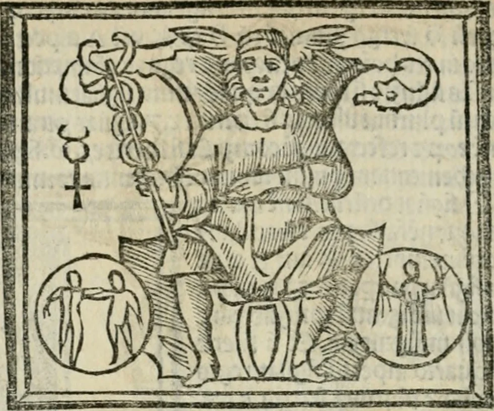 An illustration from Albumasar, De magnis [con]iunctionibus, anno[rum] reuolutio[n]ibus, ac eo[rum] profectionibus octo [con]tines tractatus, 1515, leaf 53