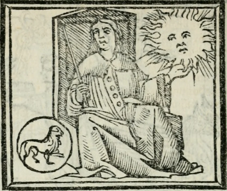 An illustration from Albumasar, De magnis [con]iunctionibus, anno[rum] reuolutio[n]ibus, ac eo[rum] profectionibus octo [con]tines tractatus, 1515, leaf 55