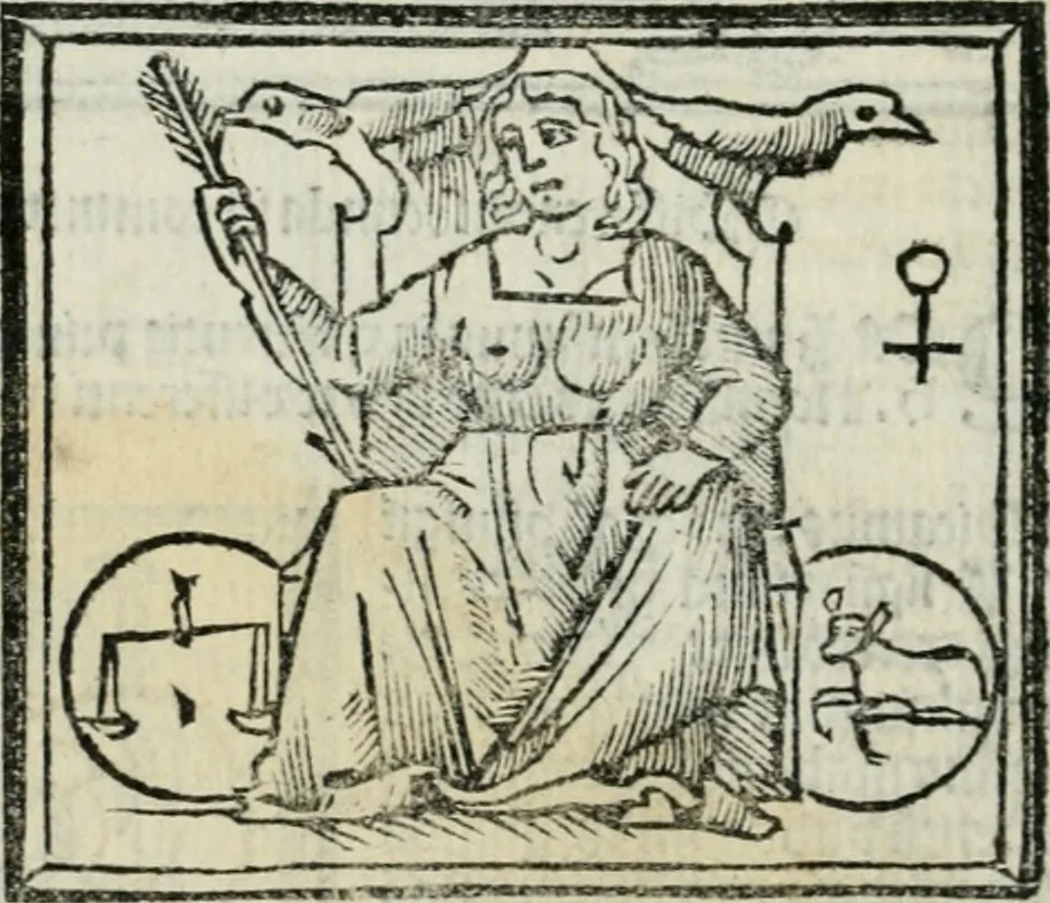 An illustration from Albumasar, De magnis [con]iunctionibus, anno[rum] reuolutio[n]ibus, ac eo[rum] profectionibus octo [con]tines tractatus, 1515, leaf 55