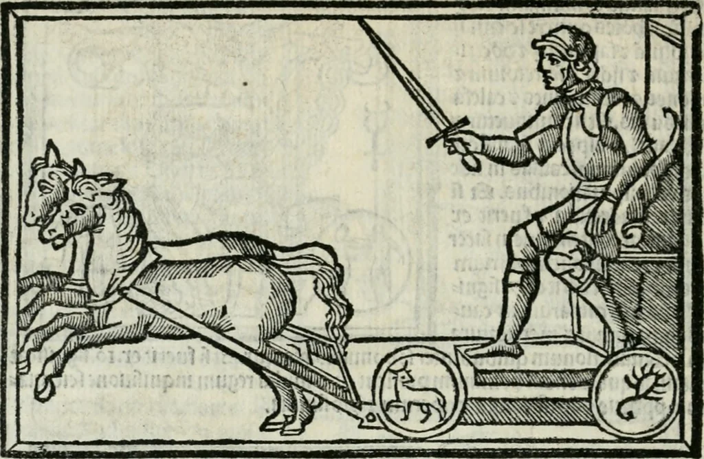 An illustration from Albumasar, De magnis [con]iunctionibus, anno[rum] reuolutio[n]ibus, ac eo[rum] profectionibus octo [con]tines tractatus, 1515, leaf 57