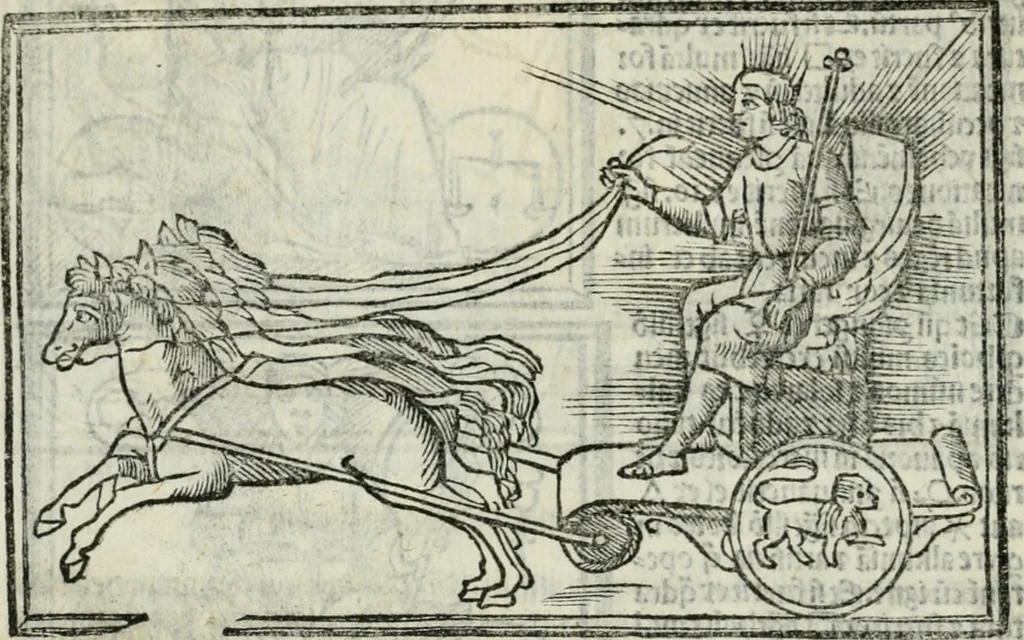 An illustration from Albumasar, De magnis [con]iunctionibus, anno[rum] reuolutio[n]ibus, ac eo[rum] profectionibus octo [con]tines tractatus, 1515, leaf 59