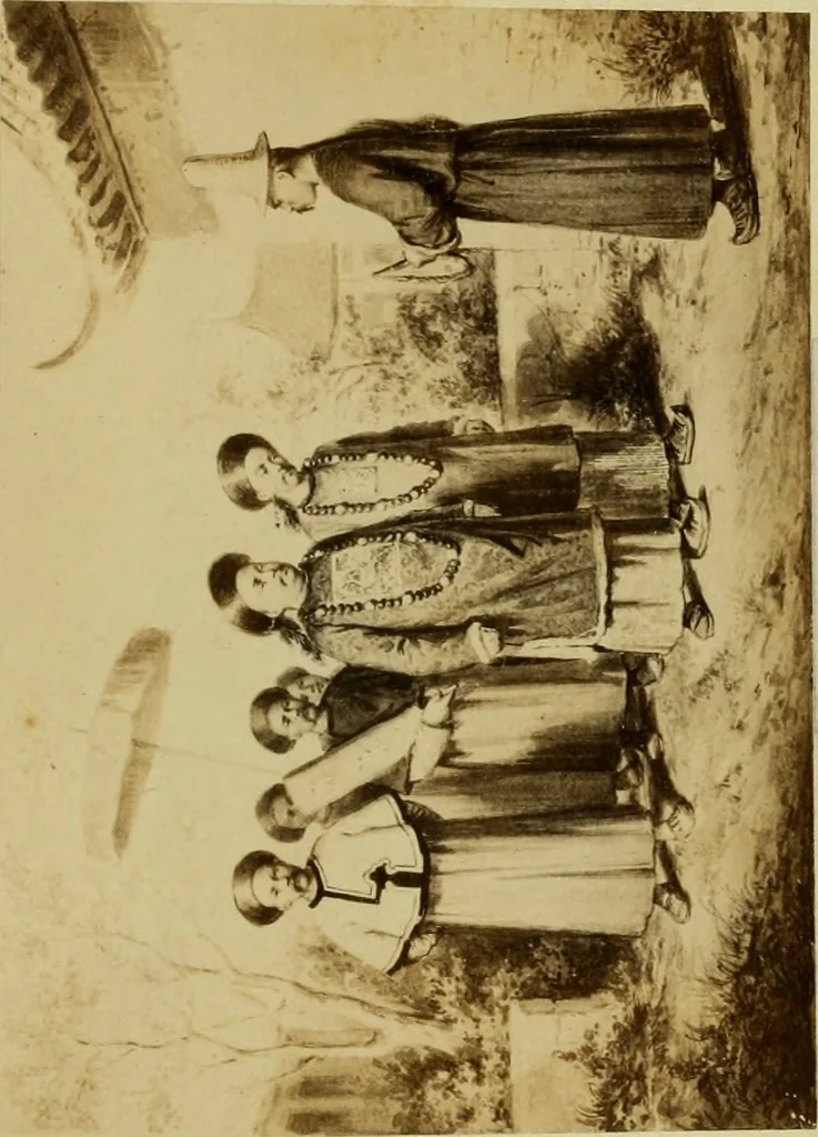 An illustration from Album chinois : ce petit album est destiné à faire connaître les véritables costumes des habitants du Céleste Empire ... : on a réuni aussi les portraits des missionnaires de la Compagnie de Jésus .., 1860, leaf 8