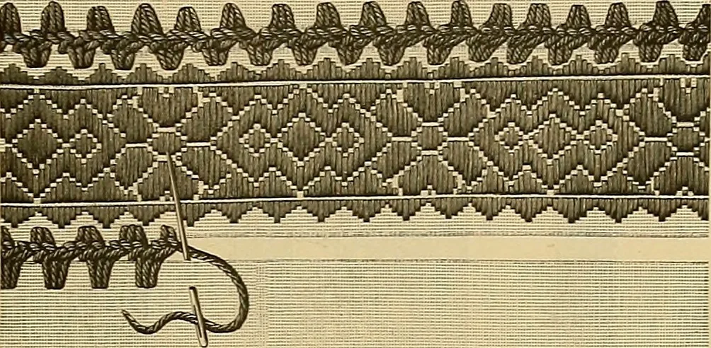 An illustration from Album de broderies au point de croix, 1885, leaf 10