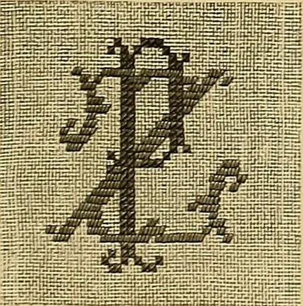 An illustration from Album de broderies au point de croix, 1885, leaf 14