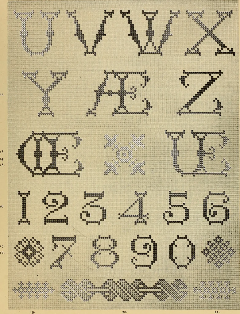 An illustration from Album de broderies au point de croix, 1885, leaf 26