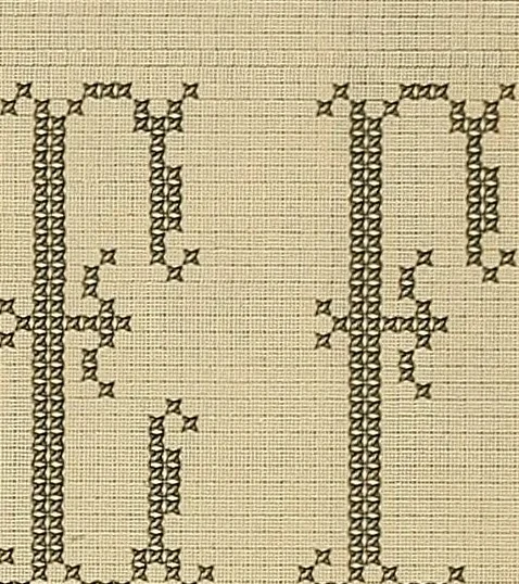 An illustration from Album de broderies au point de croix, 1885, leaf 28