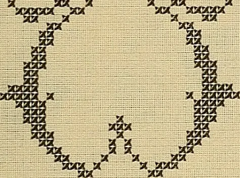 An illustration from Album de broderies au point de croix, 1885, leaf 32