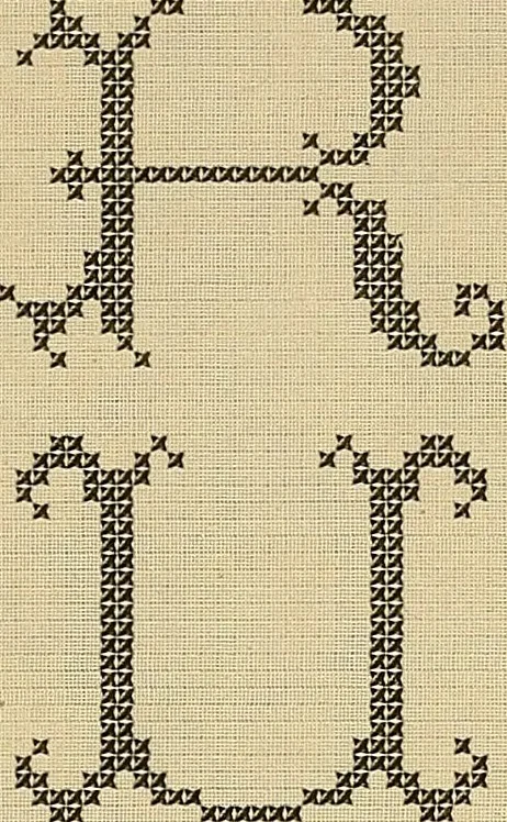 An illustration from Album de broderies au point de croix, 1885, leaf 32