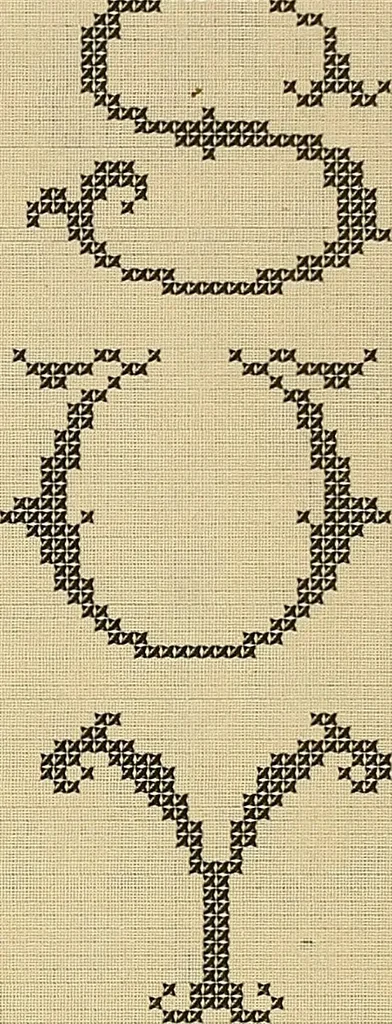 An illustration from Album de broderies au point de croix, 1885, leaf 32