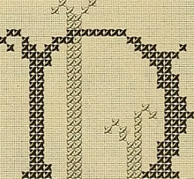 An illustration from Album de broderies au point de croix, 1885, leaf 32