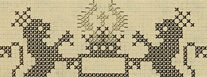An illustration from Album de broderies au point de croix, 1885, leaf 32