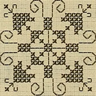 An illustration from Album de broderies au point de croix, 1885, leaf 32