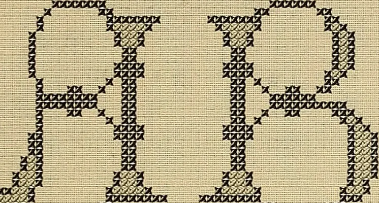 An illustration from Album de broderies au point de croix, 1885, leaf 34