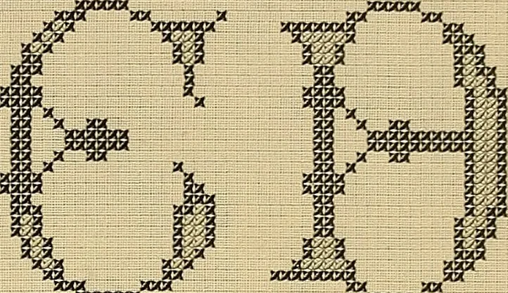An illustration from Album de broderies au point de croix, 1885, leaf 34