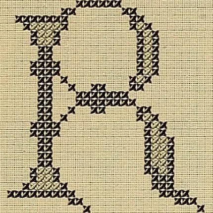 An illustration from Album de broderies au point de croix, 1885, leaf 36