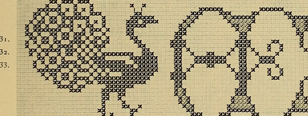 An illustration from Album de broderies au point de croix, 1885, leaf 36