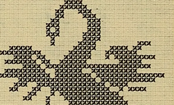 An illustration from Album de broderies au point de croix, 1885, leaf 36