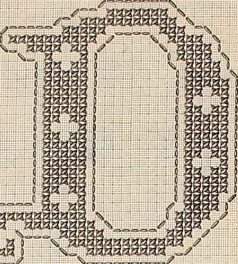 An illustration from Album de broderies au point de croix, 1885, leaf 38