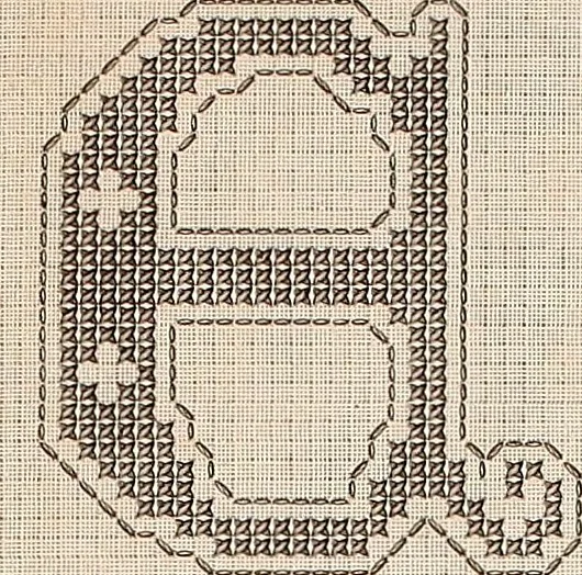 An illustration from Album de broderies au point de croix, 1885, leaf 38