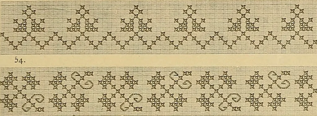 An illustration from Album de broderies au point de croix, 1885, leaf 42