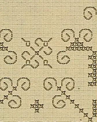An illustration from Album de broderies au point de croix, 1885, leaf 44