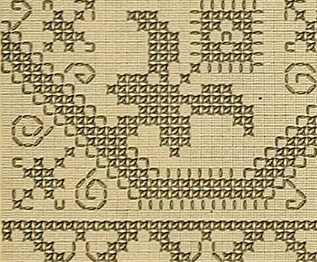 An illustration from Album de broderies au point de croix, 1885, leaf 44