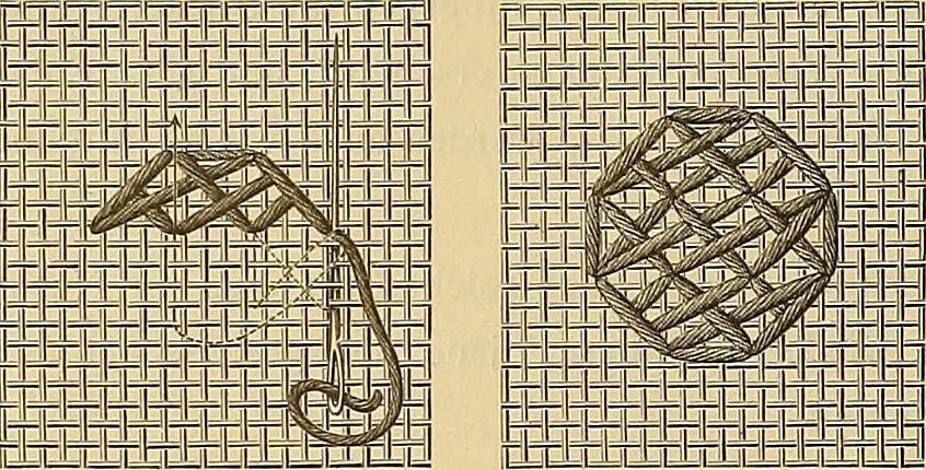 An illustration from Album de broderies au point de croix, 1885, leaf 5